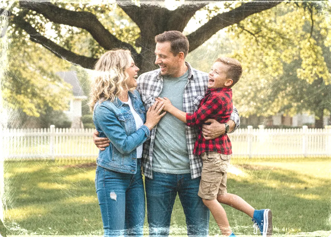 http://Mom,%20dad%20and%20son%20in%20front%20of%20a%20tree